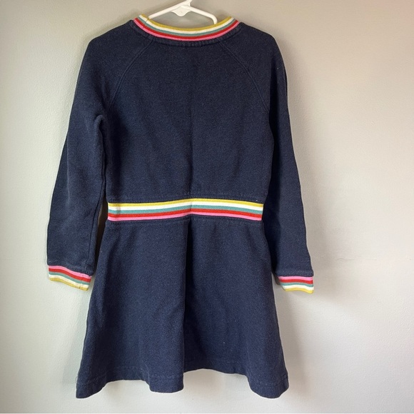 Mini Boden Navy Stripe crewneck Sweatshirt Dress - Picture 2 of 5